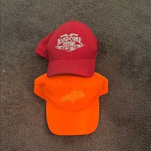 Hard Core Customs Red Cap and Orange Cap Set
